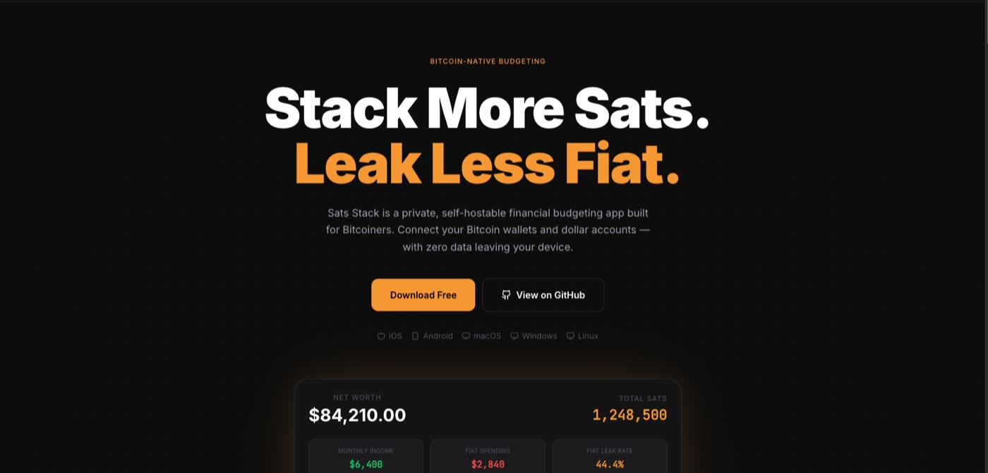 Sats Stack screenshot